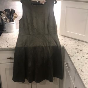 Olive green suede dress
